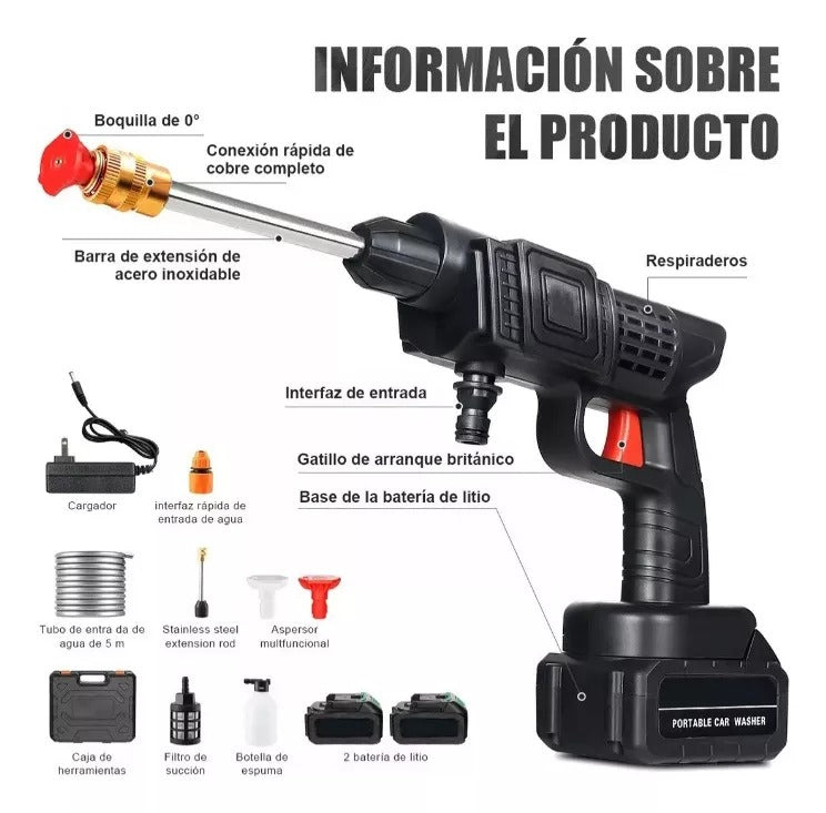 HIDROLAVADORA INALÁMBRICA + 2 BATERÍAS GRATIS + MALETÍN DE REGALO 💥